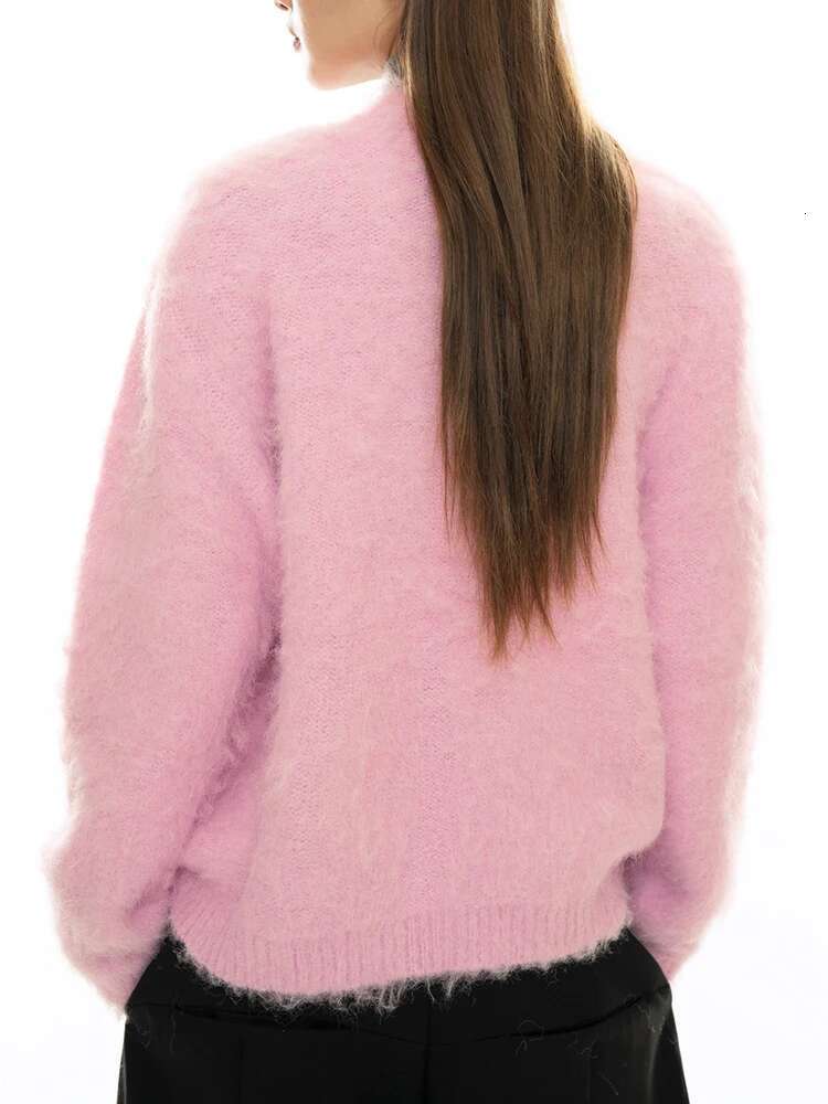 Office Lady Knitting Cardigan Sweater For Women V Neck Single Breasted Thick Warm Coat Fashion 2025 Winter New 26C713
