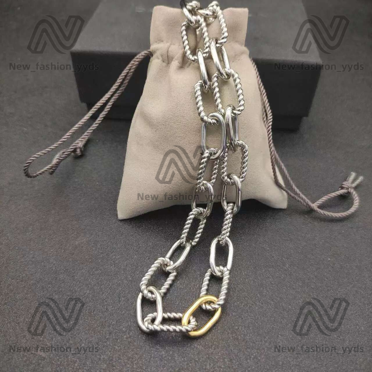 david yurmen designer bracelet K gold buckle chain bracelet designer classic punk silver bracelet interlocking luxury jewelry street retro jewelry women ff3