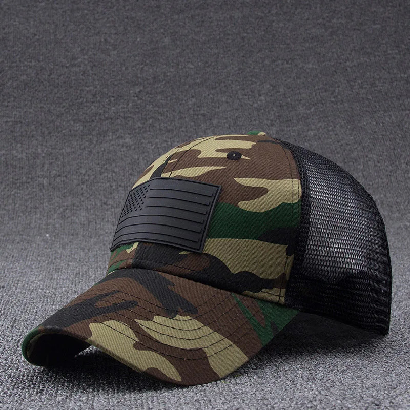 Fashion USA Flag Camouflage Mesh Baseball Cap Men Women Breathable Dad Hat Bone Outdoor Camo Trucker Hip Hop Caps 250218