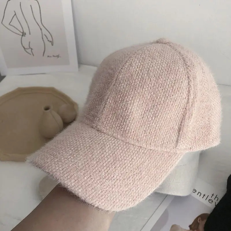 Warm Rabbit Fur Cap Adjustable Sun Shade Windproof Baseball For Men Women Autumn Winter Outdoor Travel ed 250218