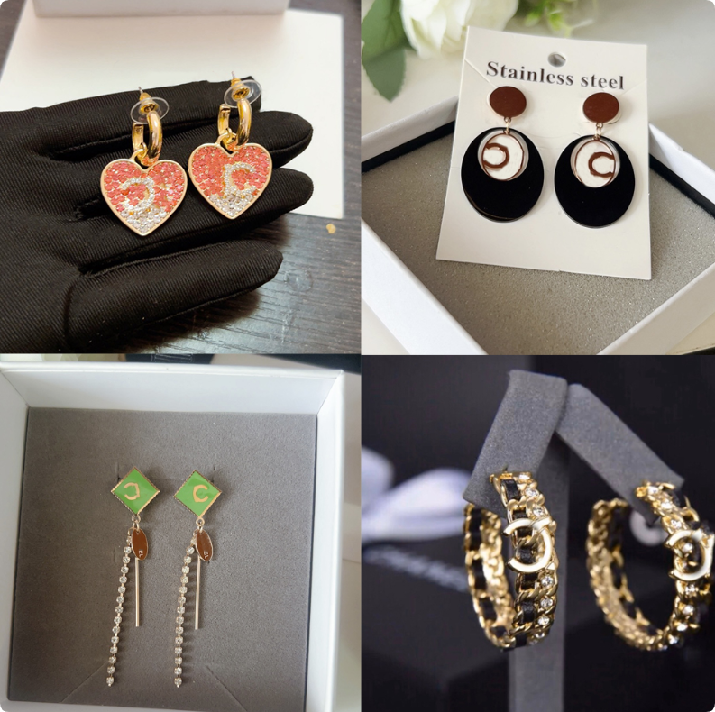 Luxury Designer Earrings Letter Stud Earring Jewelry Fashion for Woman Accessories Wedding Party Gift High Quality 20 Style