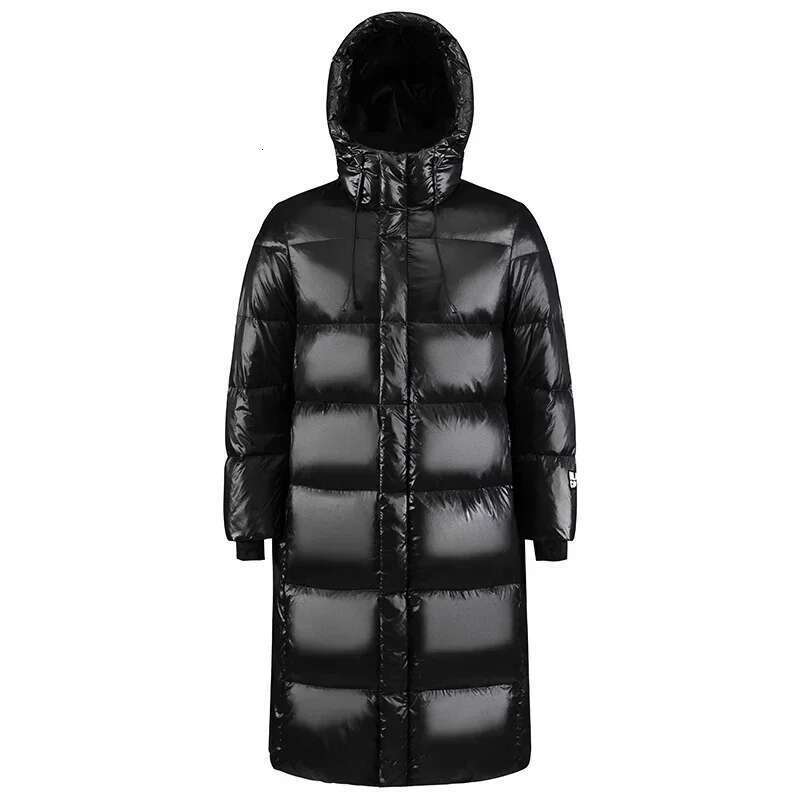 Men's Outerwear Winter Black Gold Jacket Men's Long Brand Glossy Waterproof White Duck Down Warm Parka Short Women Lightweight Hooded Coat