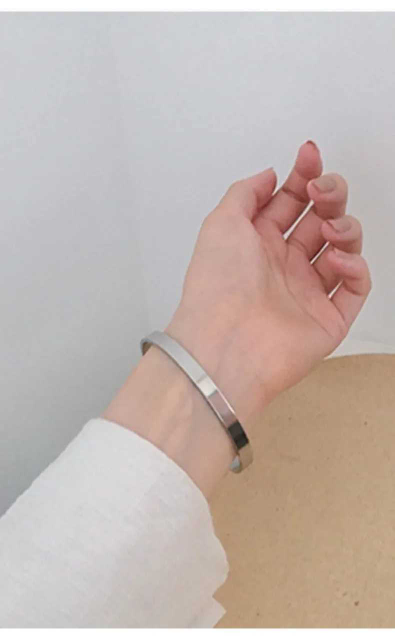 Simple C- shed Bracelet Personalized Fashion Mens Stainl Steel Smooth Open BraceletXJ250219