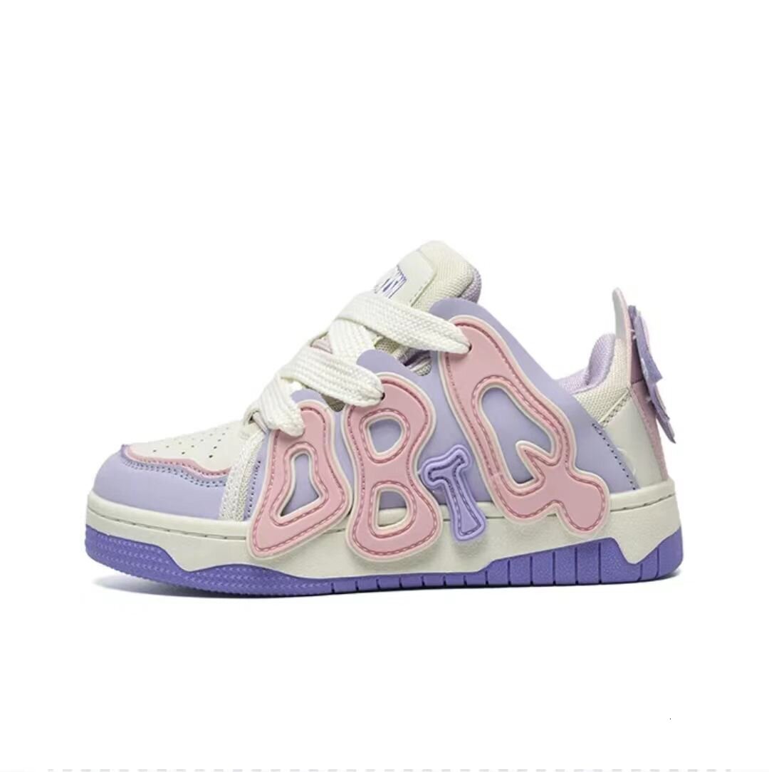 Chinese Bread Sports Women's Shoes Personalized Design Letter Student Women's Board Shoes Outdoor Fashion Leisure Sports Shoes Breathable Wh