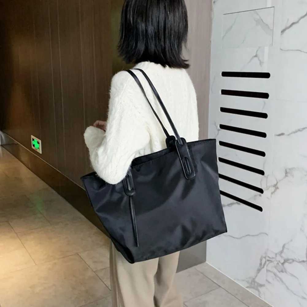 Tote Bag for Women Nylon Large Capacity Shoulder Bag Solid Color Satchel Purse Oxford for Work Travel Shopping Shopper Bag Z250219