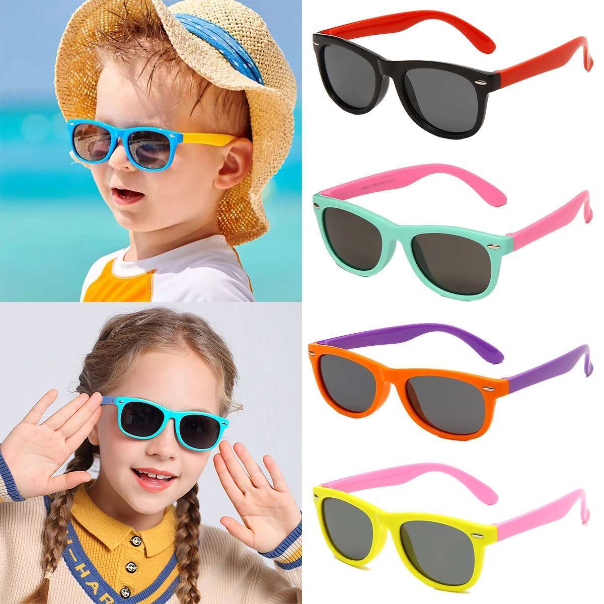 Ddmyshoesvip Fashion Brand Children S Color UV Baby Sunshade Anti Blue Light Glasses Girl And Boy Sunglasses