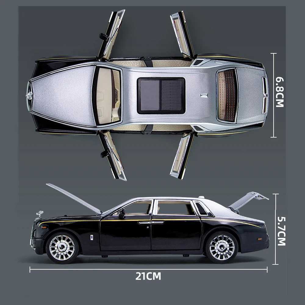 1/24 Rolls Royce Phantom Die Casting Toy Model Simulation Pullback Luxury Sedan Zinc Alloy Metal Toy Car Childrens Gift SeriesXJ250407