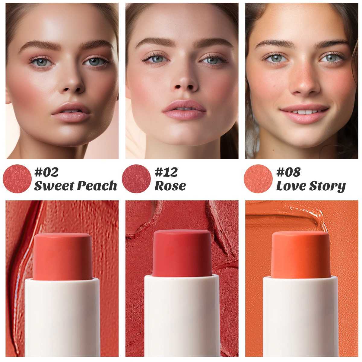 Womens Gift Creamy B Sticks 3pcs/Set Vibrant Orange Red B Waterproof Multifunctional Face Makeup Moisturizer StickW250220