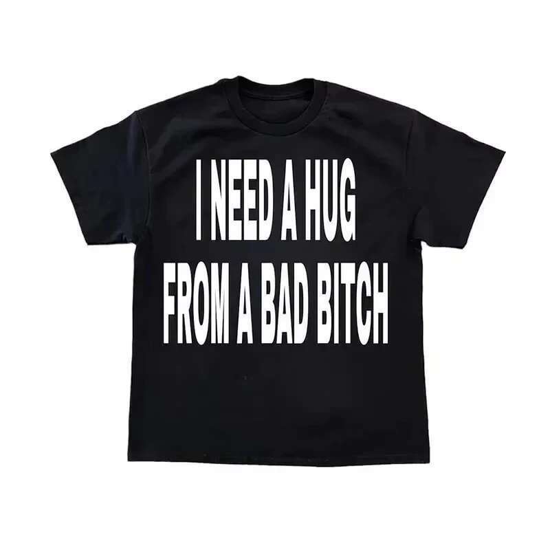 Hip Hop Women Summer Goth Harajuku Loose Women Casual T-Shirt Short Sleeve Letter Print T-Shirt Summer T-Shirt Top T-Shirt Y2k Emo