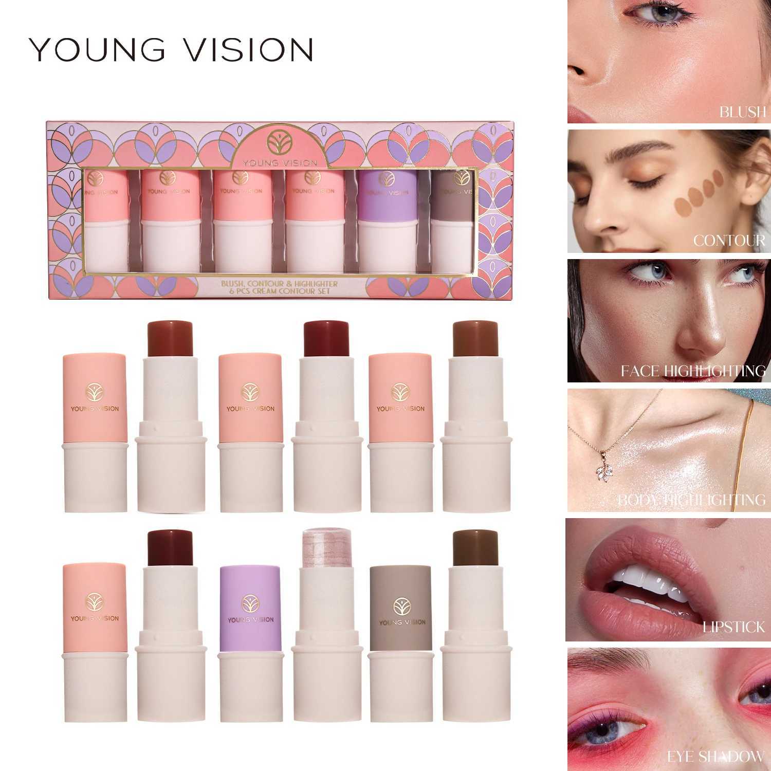VISION 6 Color Set Multi-Purpose Makeup Stick Highlighter Makeup Cream B Matte Powder B Stick SetW250220