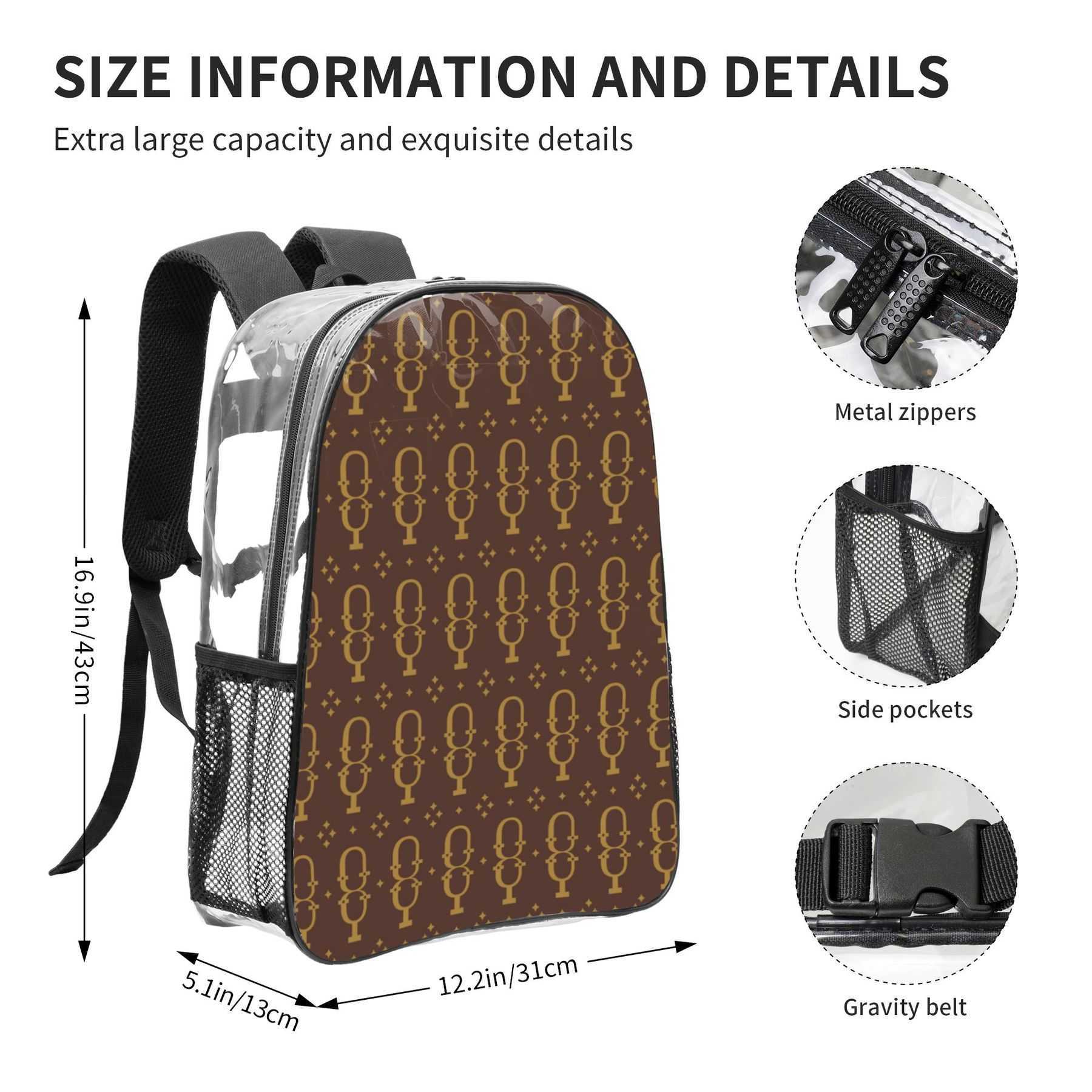 NXY Pvc Backpacks Mens Designer Bags Lightweight Back Pack Women Portable Bookbag Fashion Student Schoolbag 250220
