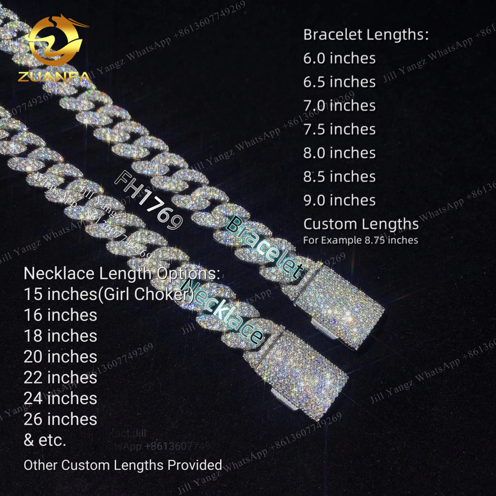 Ready Stocks Bulk Production 12mm VVS Moissanite Cuban k Rappe Soldier Chain R Hip Hop Necklace Rock