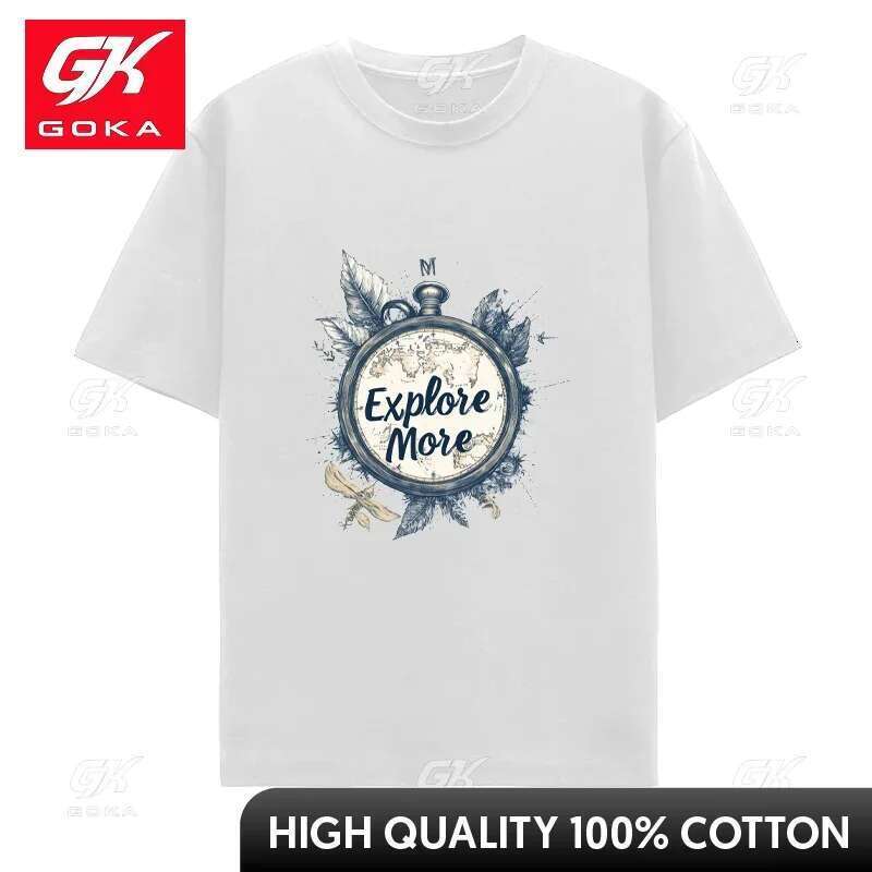 Unisex Short Sleeve T-shirt for Men and Women, Vintage Pocket Watch, Printed Personality Pattern, Hip Hop Top, Cool T-shirt, Cotton Clock