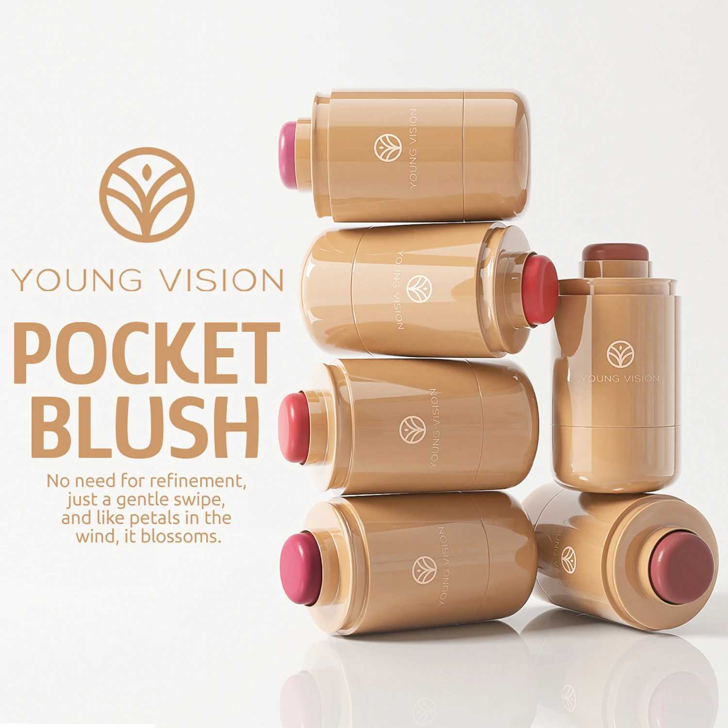 VISION 6colors/pack Matte Long Lasting Color Pocket B Stick Waterproof Sweatproof Lips Cheeks Creamy Rouge BerryW250220