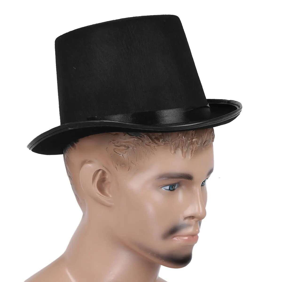 Ddmyshoesvip Black Kids Children Adults Sleek Felt Hat Masquerade Circus Ringmaster Cosplay Halloween Costume Accessory Carnival Top Hats