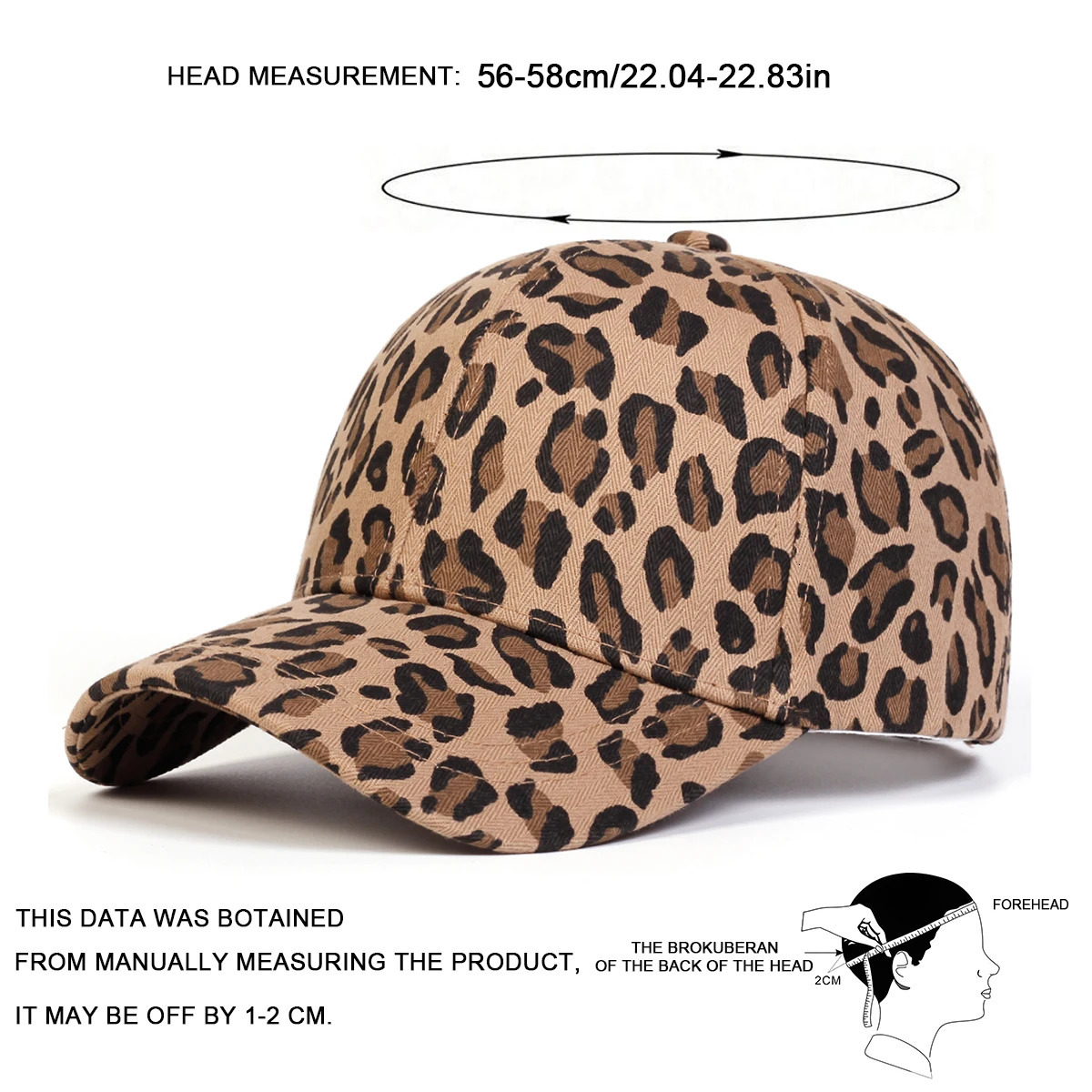 Neutral leopard print baseball cap spring autumn outdoor adjustable casual cap sun protection cap 250214