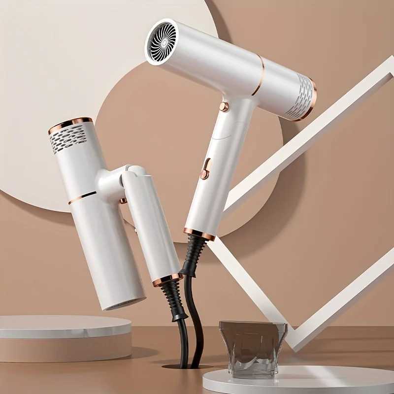 Professional Hair Dryer With Foldable Handle200W MotorHot Cold Air59.06-8.Inch Wire0VNozzle Included-Quickly Drying W250220