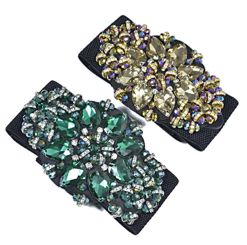Women's Sweet Crystal Beaded Flower Waistband
