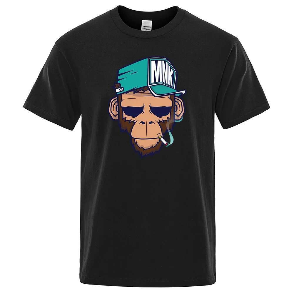 138 Men's Short Sleeve T-shirt, Holgada de Gran T-shirt, TamaBattcon DibuCage, Animados de Mono