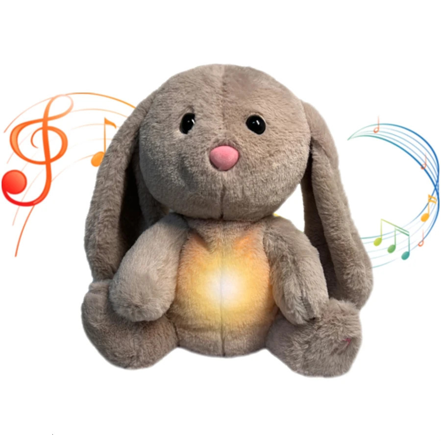 1pc 11.8in breathing teddy bear four-speed adjustment music breathing rhythm light the interactive gift for children 250220