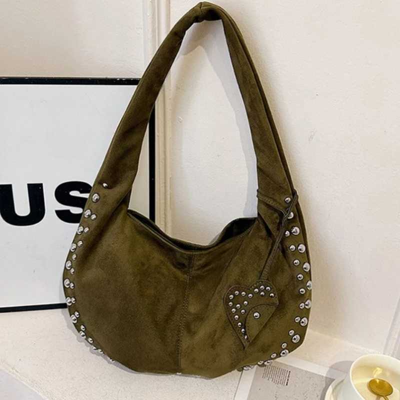 Fashion Faux Suede Sewing Thread Design Shoulder Bags 2025 Hot Sale Retro Style Versatile Commute Single Womens Crossbody Bag Y250218