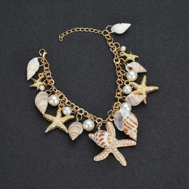 Charm Bracelets Korean fashion tide ocean Bohemian Style Bracelet starfish shell bracelet H25220