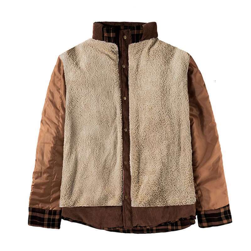 Men's Winter Jacket Polar Thick Warm Cotton Tiled Jacket Autumn Men's Casual Multi-Pockets Coat High Quality Lining Warm Jacket Man