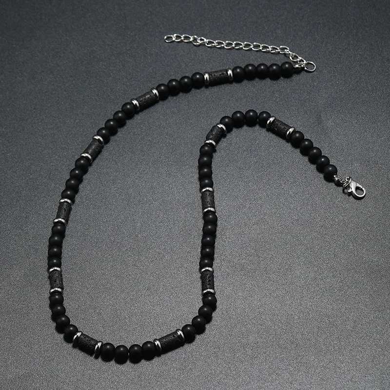 New Bohemian Mens Beaded Necklace Tiger Stone Natural Stone Fashion Trend Design Minimalist Necklace Commemorative GiftXJ250219