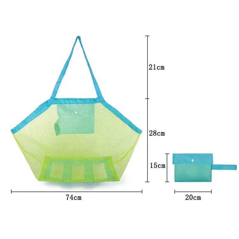 1pc Multicolor Large Mesh Beach Bag Sand-Away Portable Tote With Convenient Hanging Hole Breathable Foldable Storage For Toys Z250219