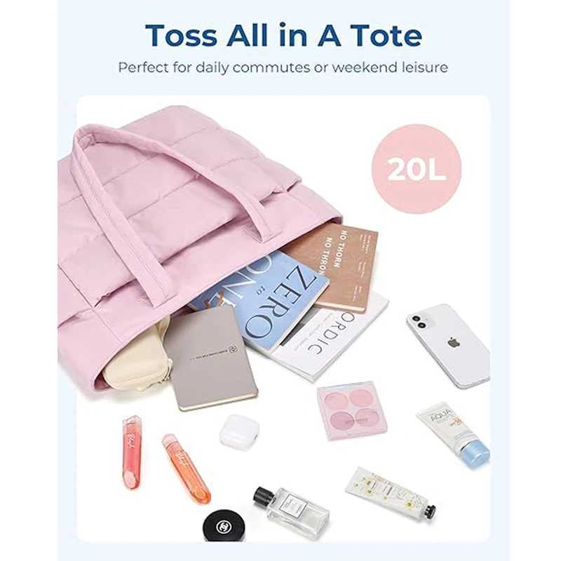 Womens Lighweight Travel Tote Bags with Pockets Zipper Closure Portable Handbags Pockets Solid Large Capacity Shoulder BagsC250219