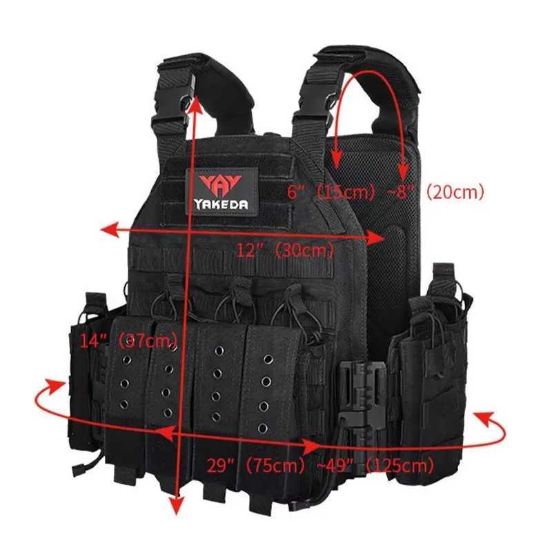 YAKEDA 1000D Nylon Plate Carrier Tactical Vest Outdoor Hunting Protective Adjustable Molle Vest for Airsoft Combat AccessoriesXJ250219