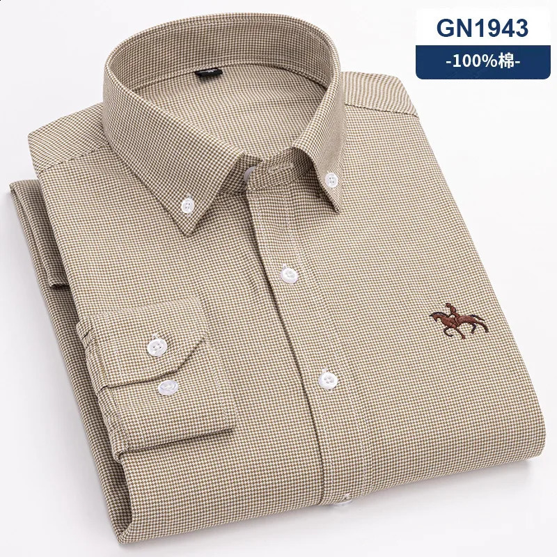 6XL 100 cotton mens long sleeved shirt Oxford non ironed casual plus size highquality breathable 250220