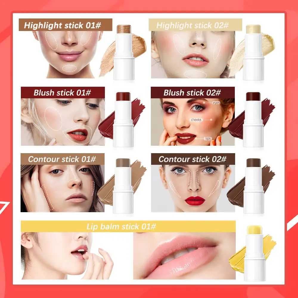 QIBEST Multi Stick Set Creamy Pen Stick For Cheeks Lips Eyes And Contour Makeup Contour B Highlight Stick Lip Balm For WomenW250220