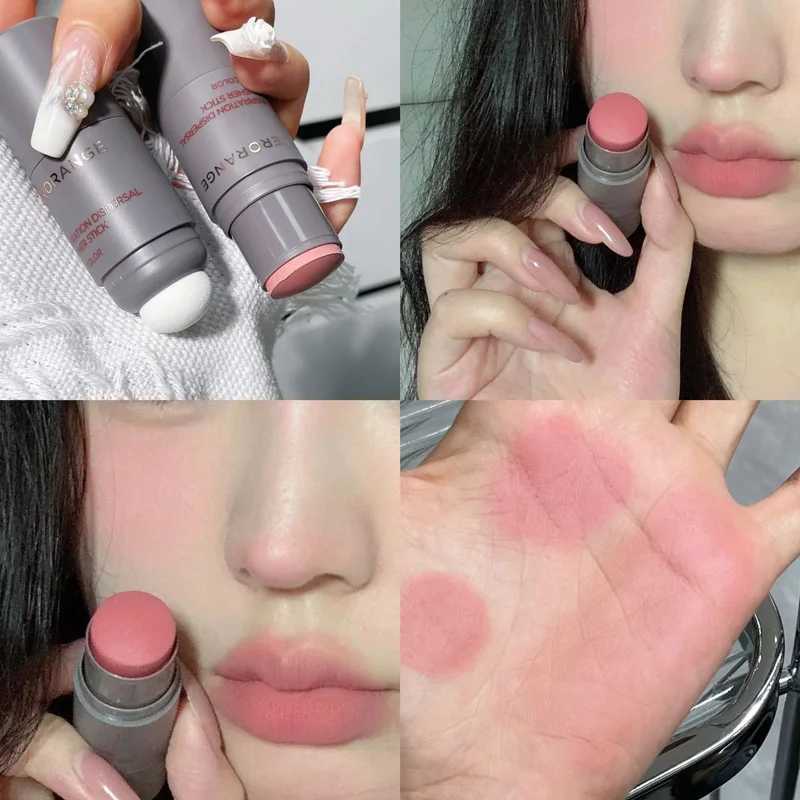 HERORANGE~Double head sponge monochrome powder best cream natural color red expansion color cosmetic ring rouge stickW250220
