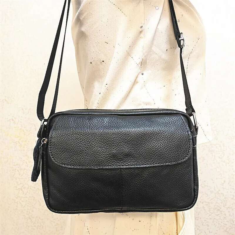 Shoulder Bags Womans Flap For Women Lady Square Genuine Leather Handbag Ladies Crossbody Female Messenger Bag