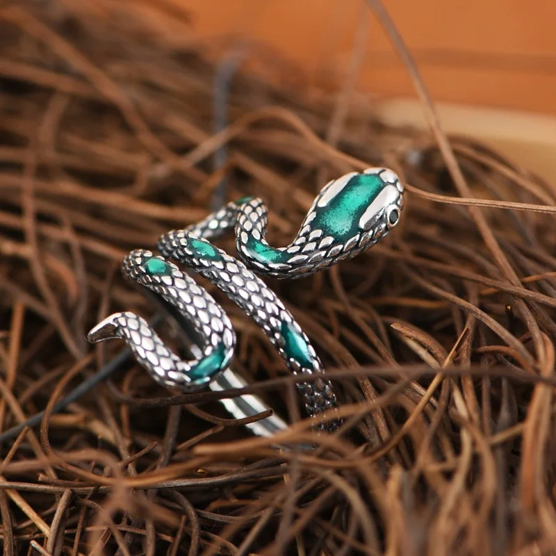 925 sterling silver multi-layer winding snake shaped ring mens and womens retro high-end personalized jewelry 250220