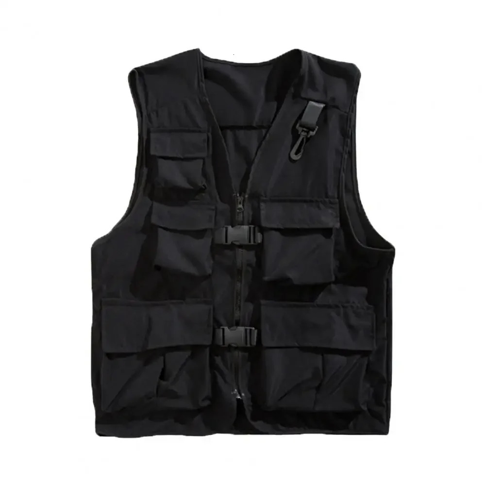 Summer Men Tactical Vest Coat Casual Pographer Waistcoat Mesh Work Sleeveless Multi Pockets Jacket Tools Pocket Cargo Vest 250219