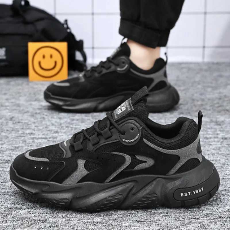 Spring Fashion Men Air-cushion Running Shoes 2024 New Breathable Elastici Sneakers Old Dad Shoe Outdoor No-slip Training Shoes Z250319