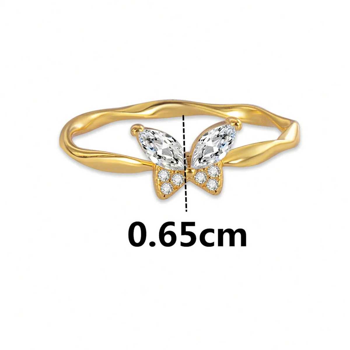 Real 925 Sterling Silver 18k Gold Plating Twisted Cubic Zirconia Ring For Wen INS Trend Fine Jewelry X250220