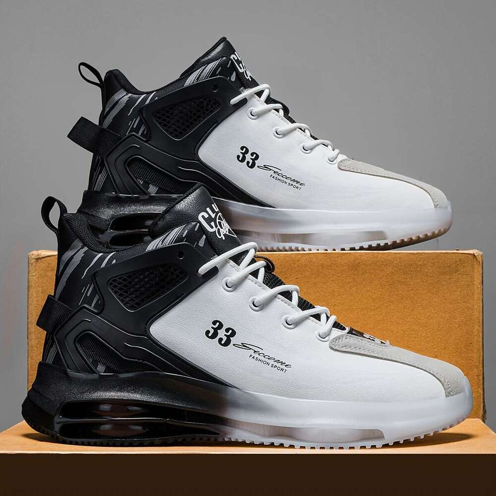 1 pair of fashionable high top sp orts shoes - PU mesh with gold accents, rubber base, comfortable durable, perfect for ca sual outi ngs and lei sure 