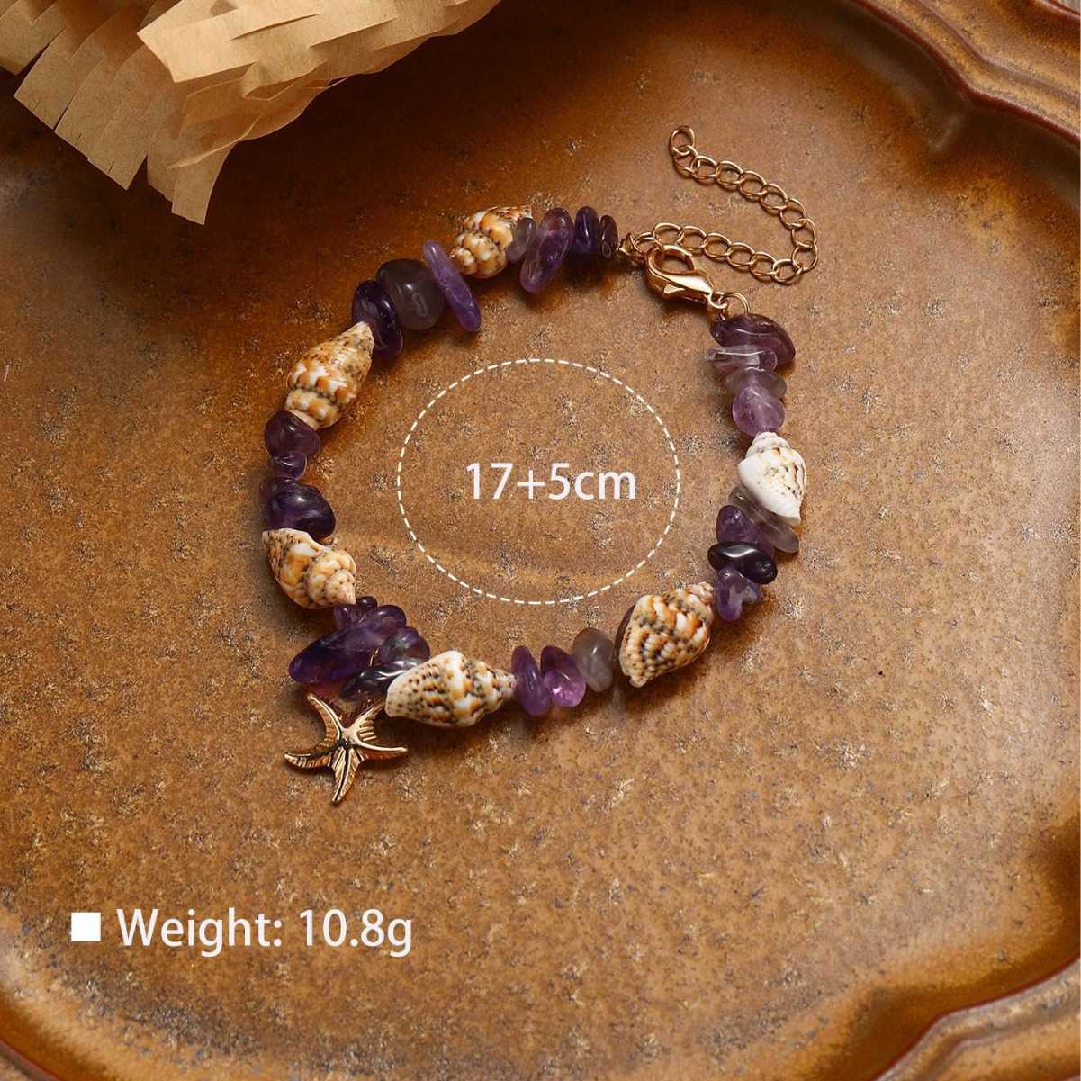 Charm Bracelets Popular Accessories Conch Rice Bead Turquoise Bracelet Beach Starfish Pendant Shell Crystal Bead Bracelet H25220