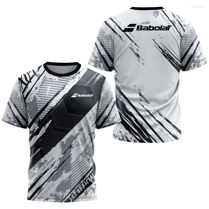 Men's T Shirts T-shirt Gradient Stripe Print Shirt For Men Badminton Table Tennis Training Clothing Tops Casual O-neck Sports T-Shirts
