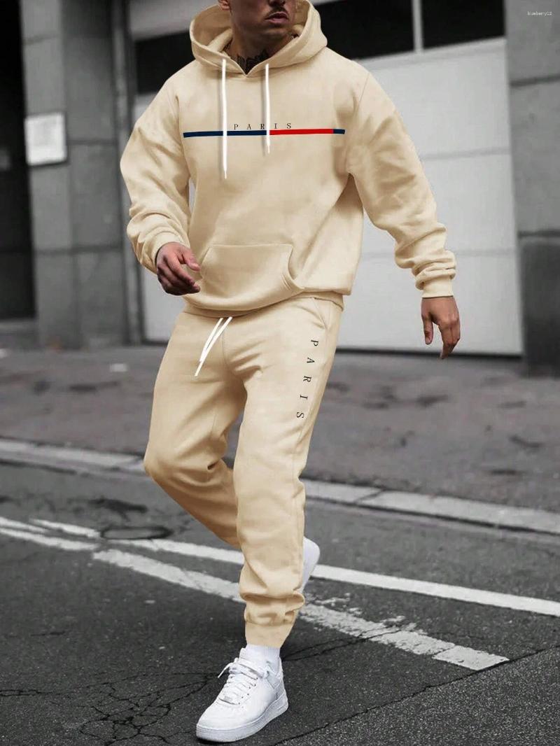 Men's Tracksuits Autumn Winter Two Piece Set For Men Drawstring Women's Tracksuit Hooded Suit Casual Pullover Fashion Daily