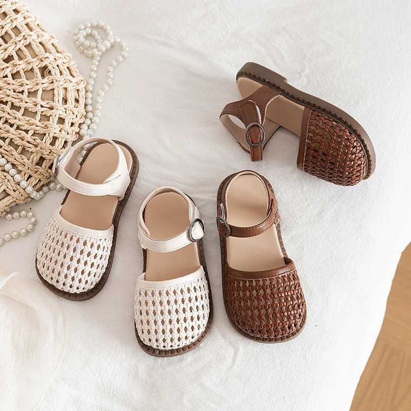 Unishuni Girls Half Sandals Princess Hollow Shoes Childrens Retro Leisure Apartment Childrens Summer Shoes Childrens Bohemian Style Beach Shoes X25022