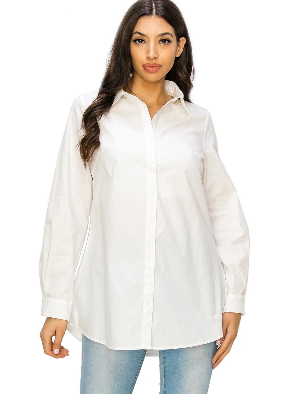White Long Sleeve Cotton Button Down Shirts For Women Blouses Camisas De Mujer Ladies Tops Chemise Femme Womens Clothing 250219