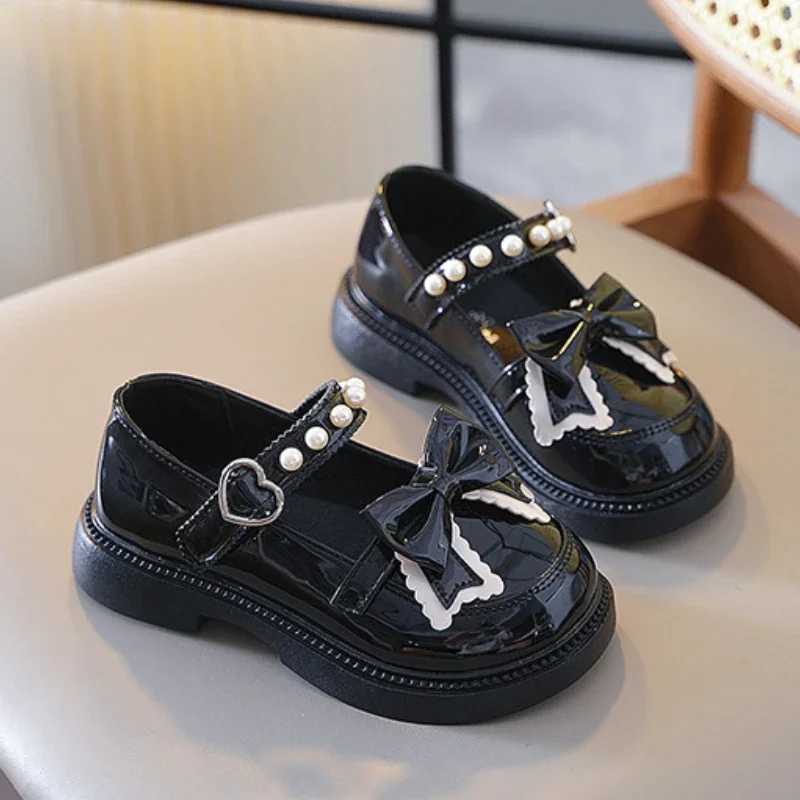 Fashion Girl Mary Jane Leather Shoes Children Thick Bottom Lolita Black Shoes Causal Versatile Kids School Shoes Non-slip Simple X250220