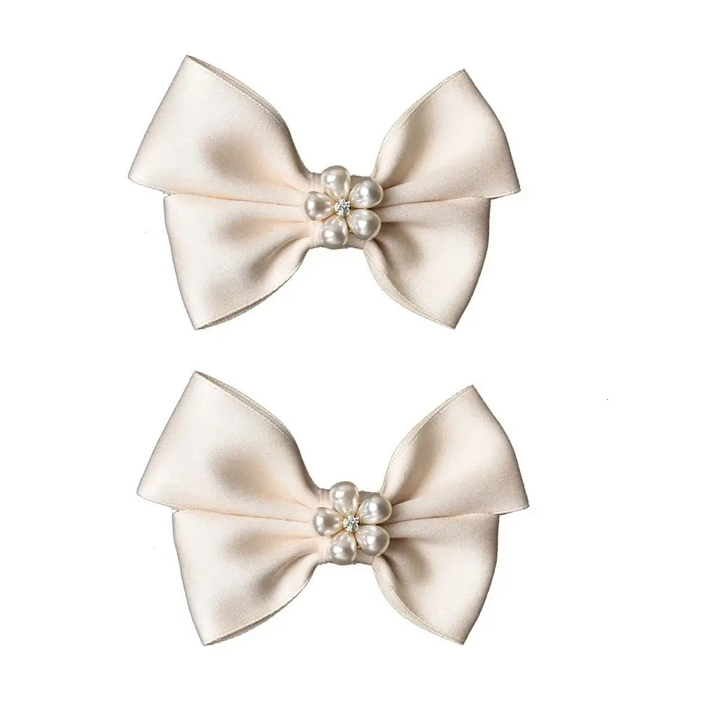 1Pair Elegant Bowknot Shoes Buckles Pearl Shoe Clips Women Removable Wedding Decoration Charms DIY Crafts 250219