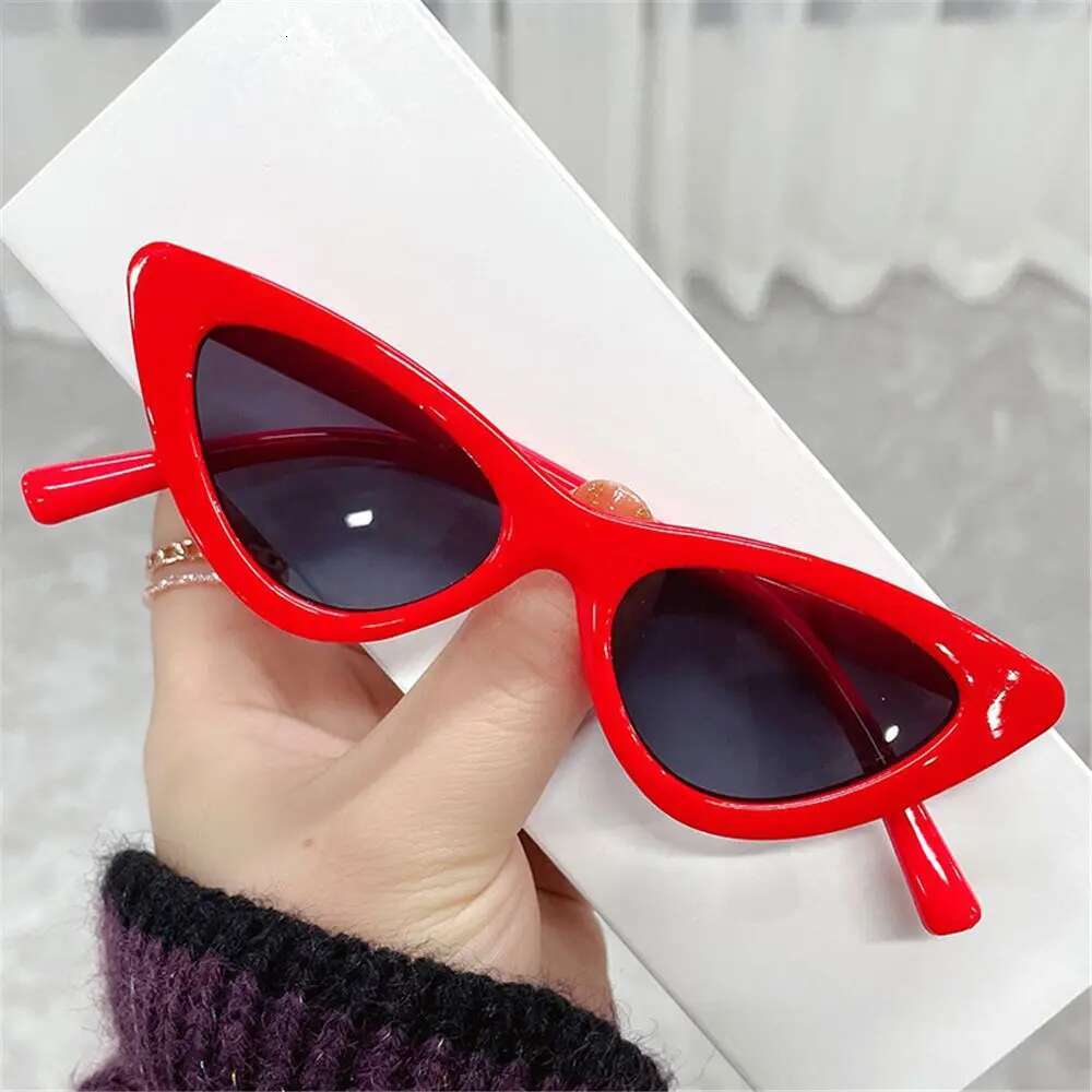 Ddmyshoesvip Vintage New Cat Eye Kids Sunglasses Boys Girls Small Triangle Frame Gift Sun Glasses Children