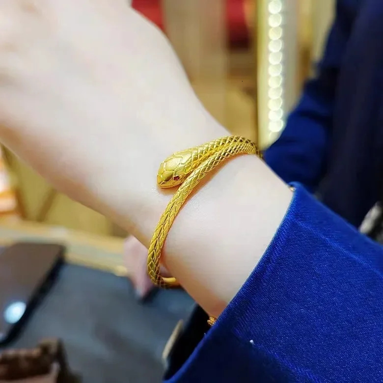 Snake Hand Bracelet Vietnam Sand Gold Antique Egyptian Style Womens Open Bronze Gold Plated Simulation Gold Jewelry 250220