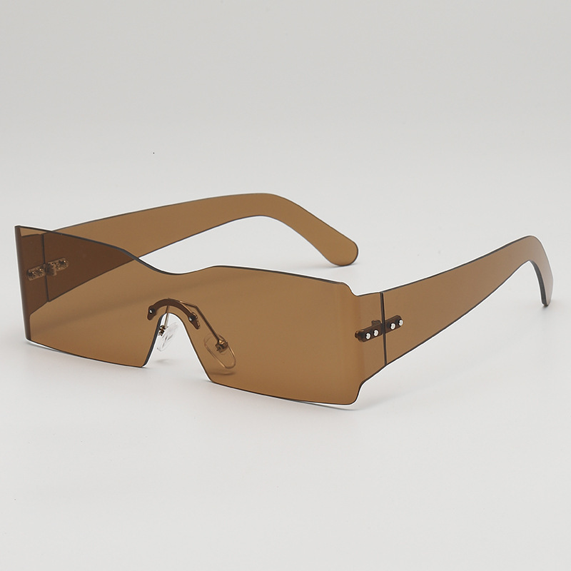 Frameless Riding Windproof Goggles 2025 New Square European And American Wind One-piece Personality Sunglasses Sports Sunglasses Female